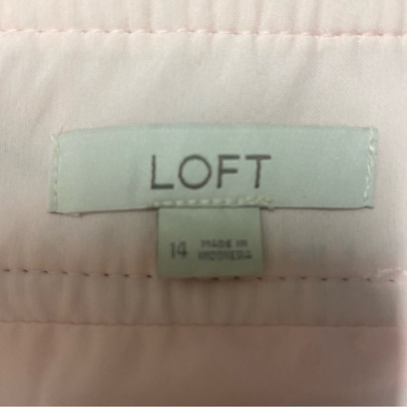 Ann Taylor LOFT Tweed Pencil Skirt Size 14 Pink Blue Metallic Lined Career Work - Picture 6 of 7